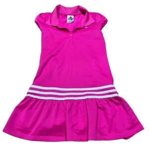 Adidas Pink & White Striped Activewear Dress